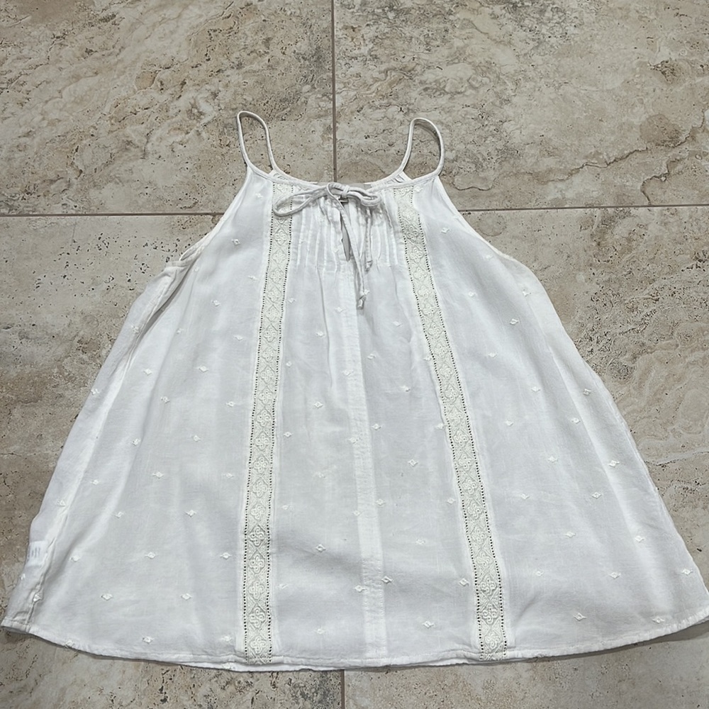 LOFT by Ann Taylor off-white spaghetti strap lace embroidered XS top